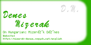 denes mizerak business card